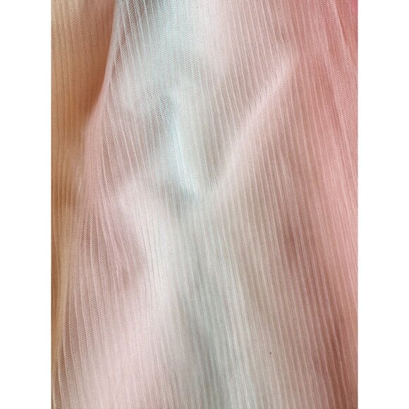 NWT Girls' H&M Pink Orange Rainbow Pleated Tulle V-Neck Babydoll Dress, Size 10 - Picture 4 of 11